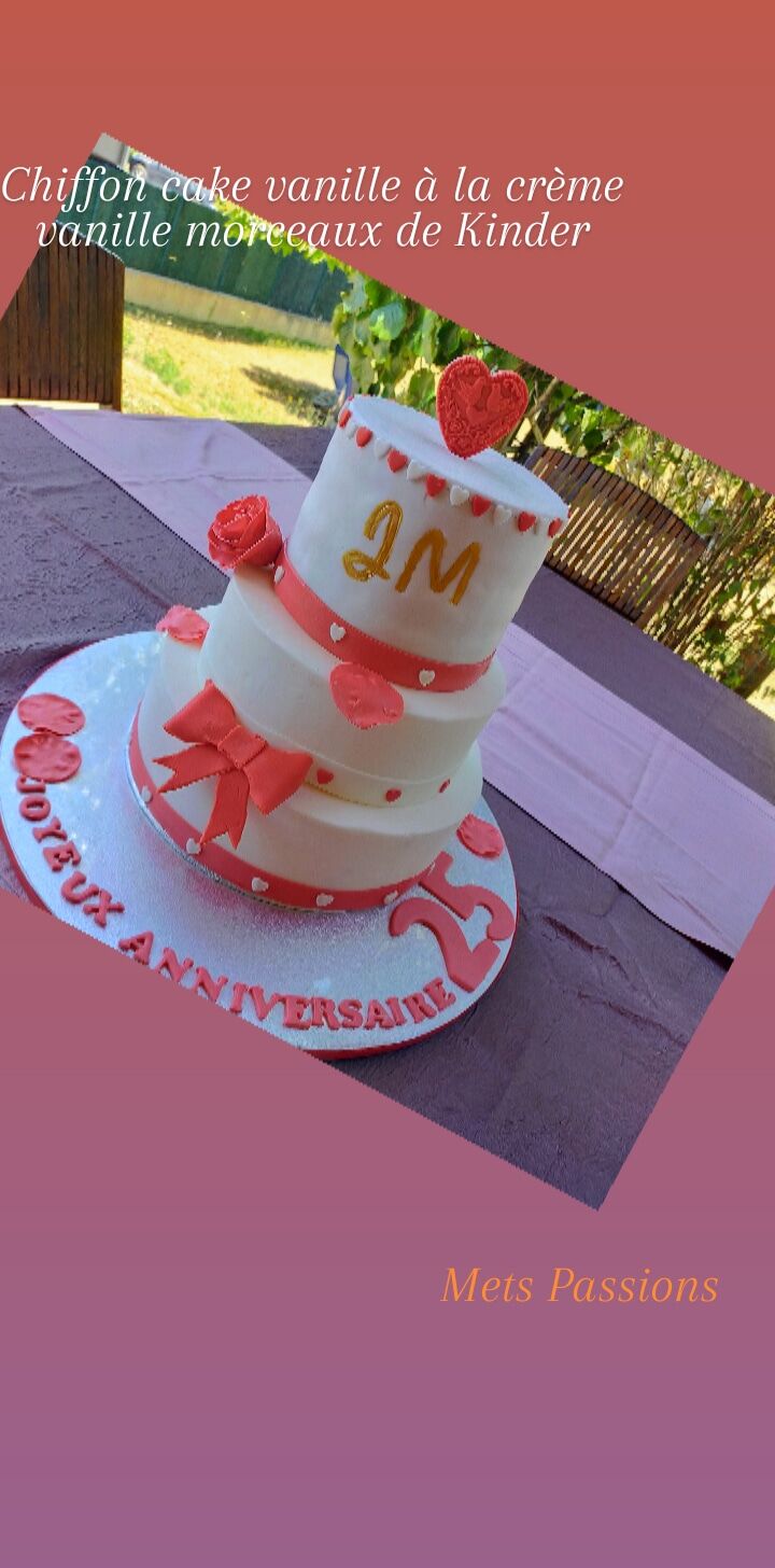 Chiffon cake vanille crème fouettée Kinder