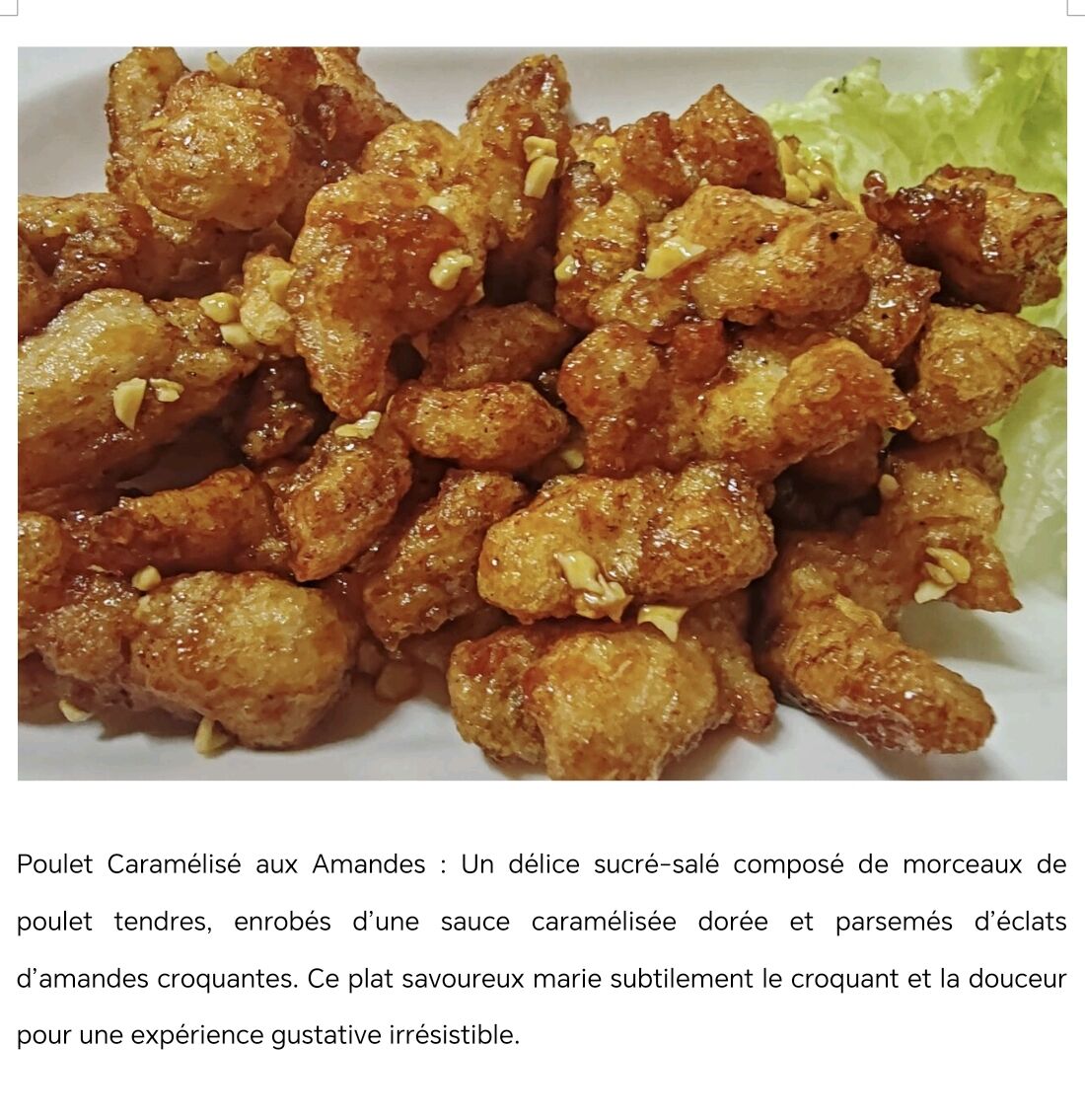 Poulet caramélisé aux amandes 