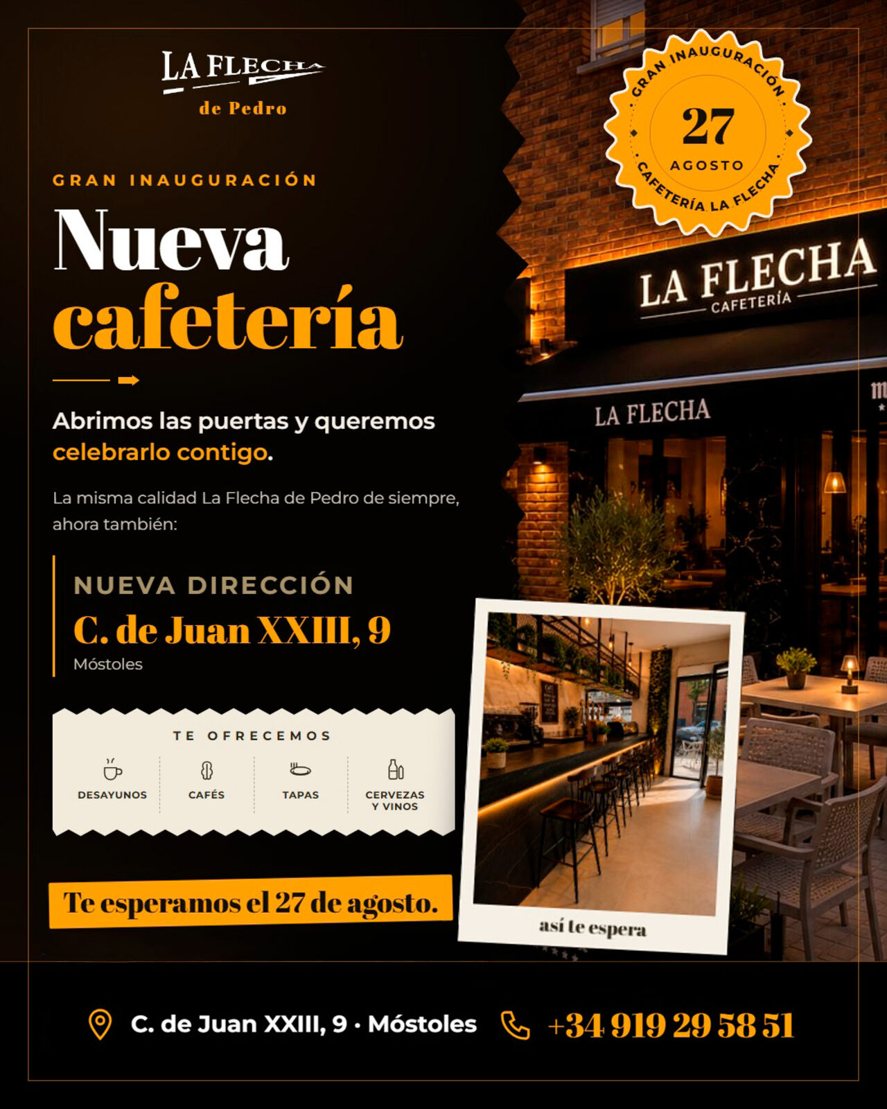 🍾 ¡GRAN INAUGURACIÓN: NUEVA CAFETERÍA LA FLECHA! 🍾