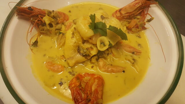 Tajine de poissons et crustacés