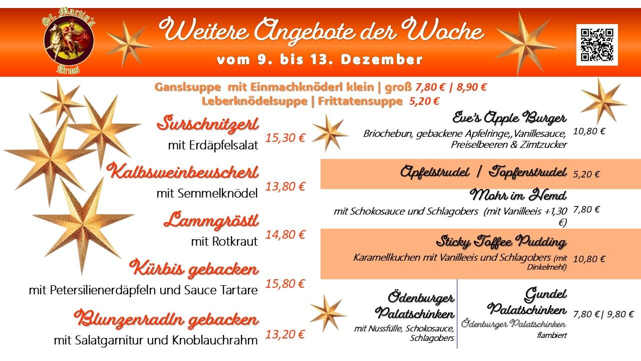 Weitere Speisenangebote der Woche