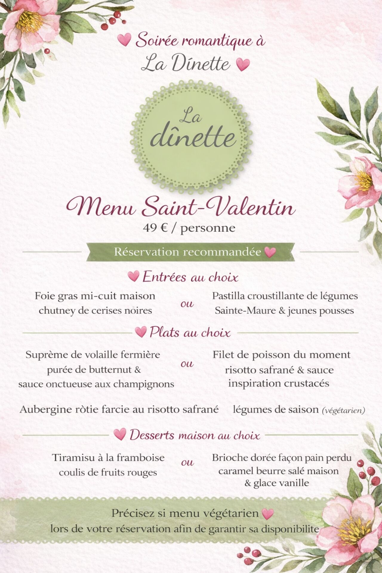 💗 Soirée Saint-Valentin à La Dînette – Tours 💗
