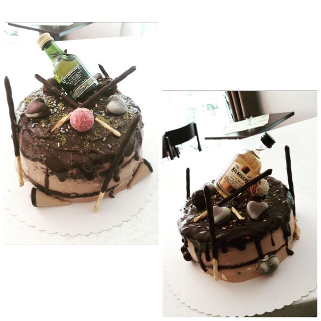 Drip Cake mit Whisky Deko 