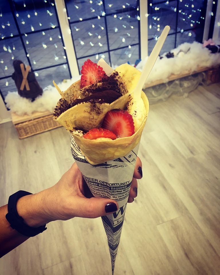 Crepe de NATA CASERA
FRESA Y PLATANO