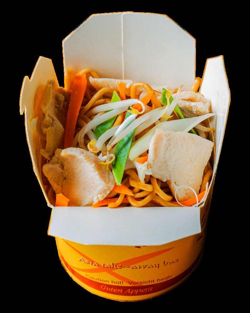 Nudelbox mit Hühnchen