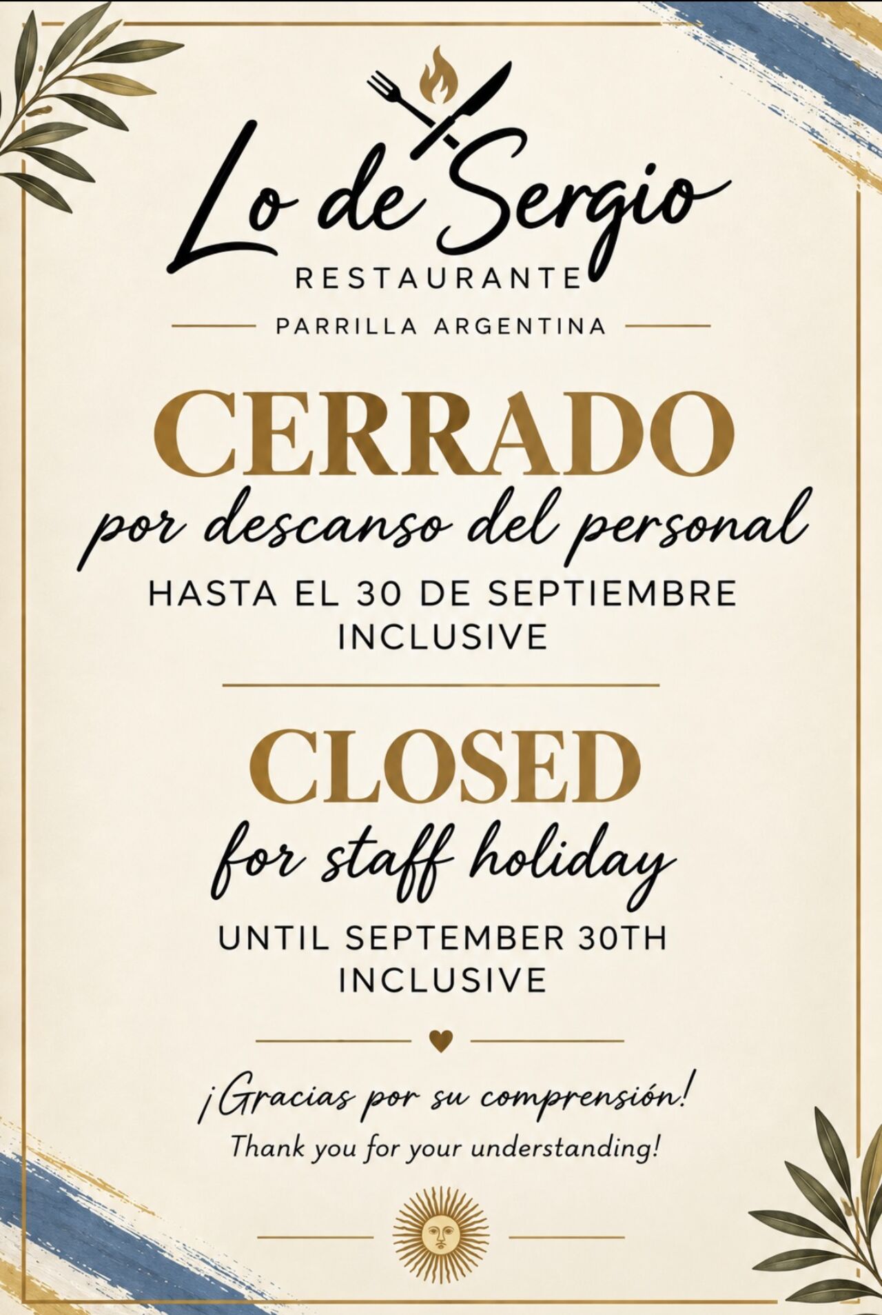 Cerrado -Closed