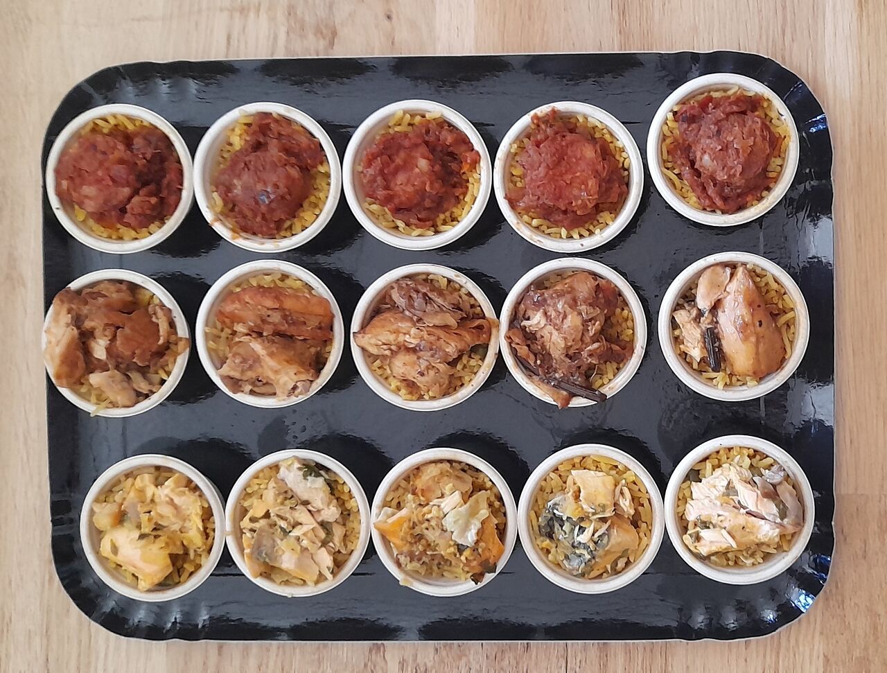 Assiette découverte en verrines