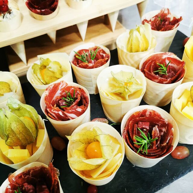 Nos bouchées individuelles : fromage, charcuterie, fruits ou légumes