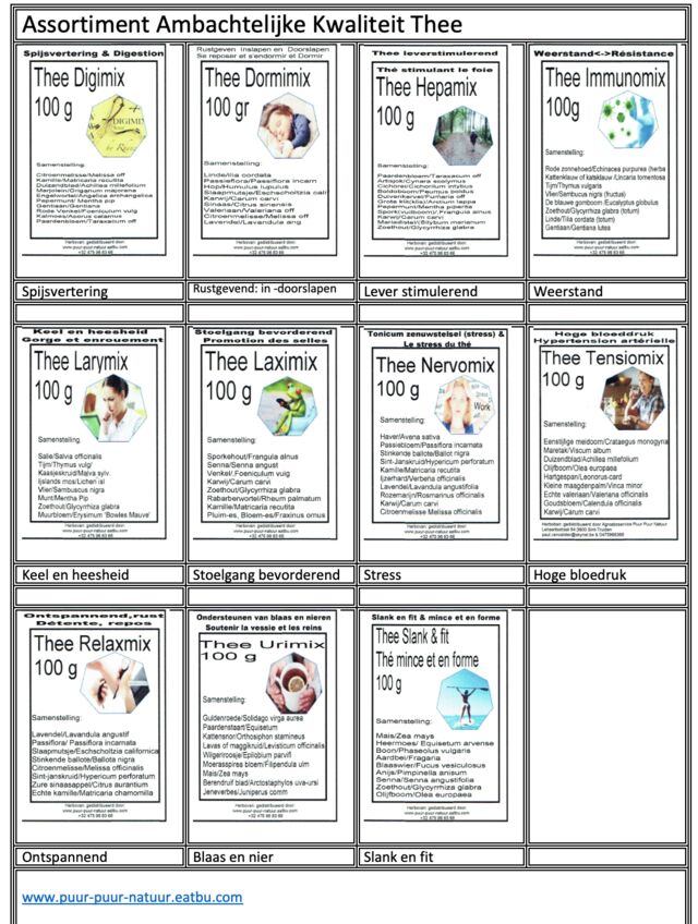 Assortiment Ambachtelijke Kwaliteit Thee ( deel 2)