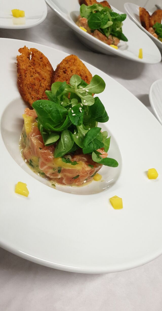 Tartare de saumon-mangue 