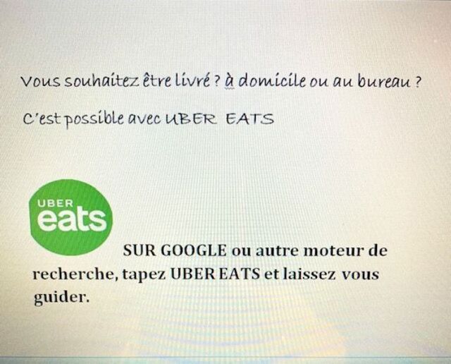 Service de livraison avec UBER EATS