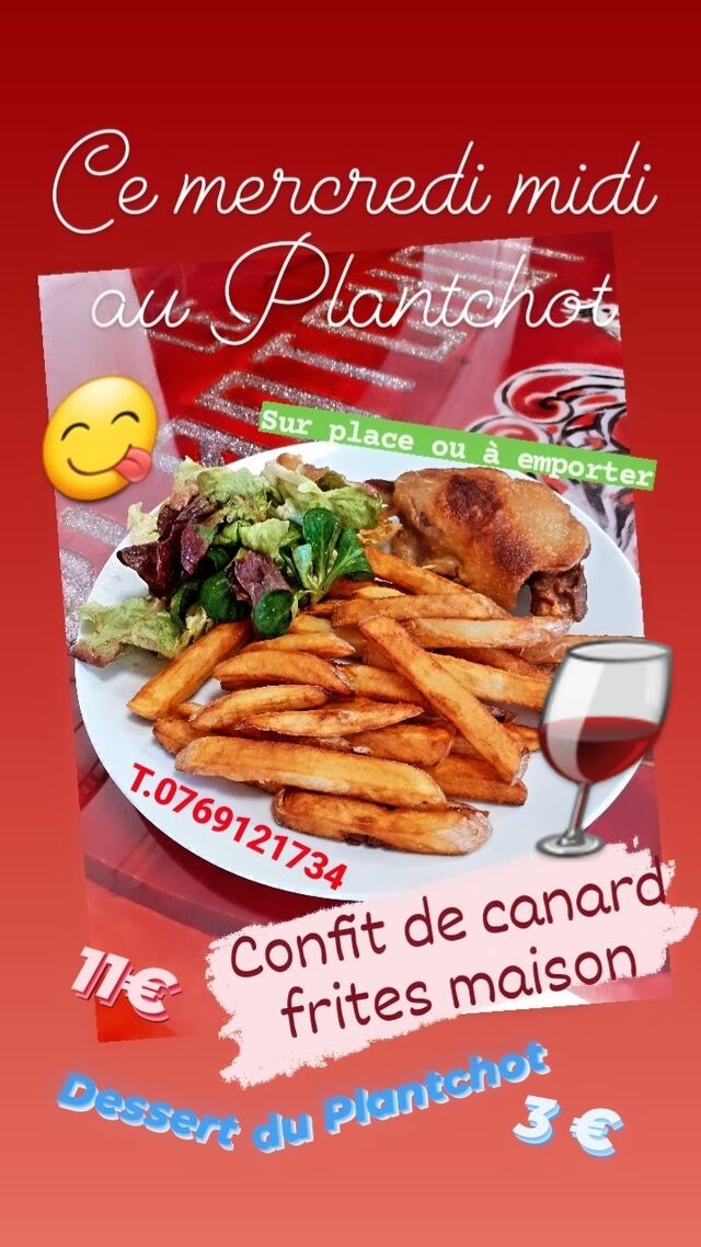 Cuisse de confit de canard et frites du Plantchot (deux bains de cuisson)