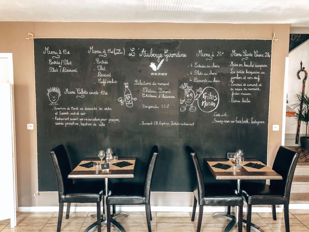 Notre carte sur ardoise