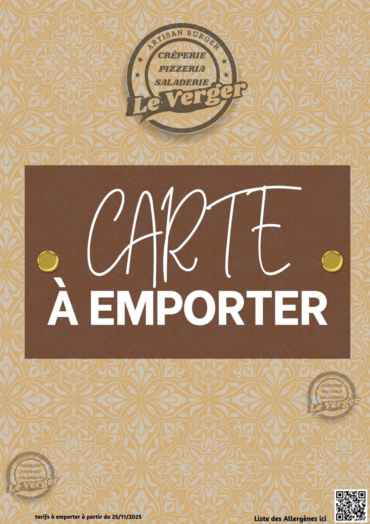 notre carte à emporter