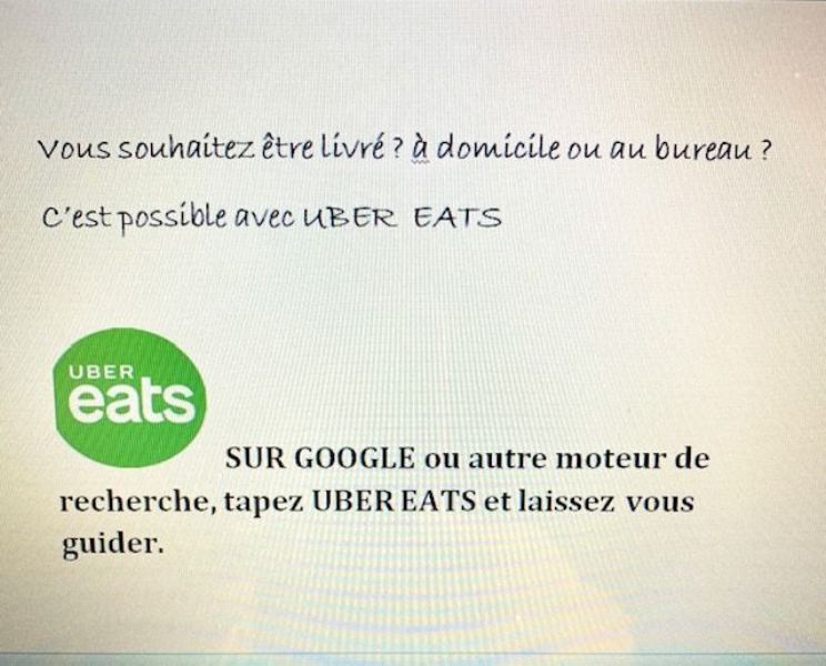 Service de livraison avec UBER EATS