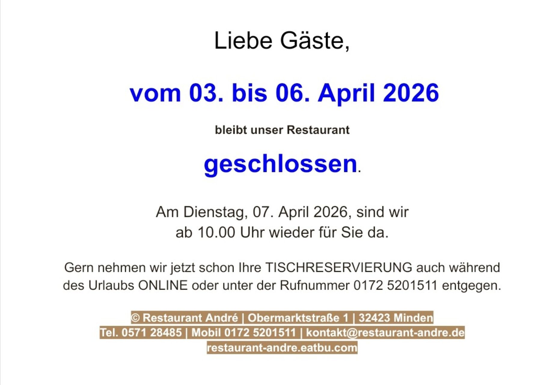 Aktuelle Informationen: