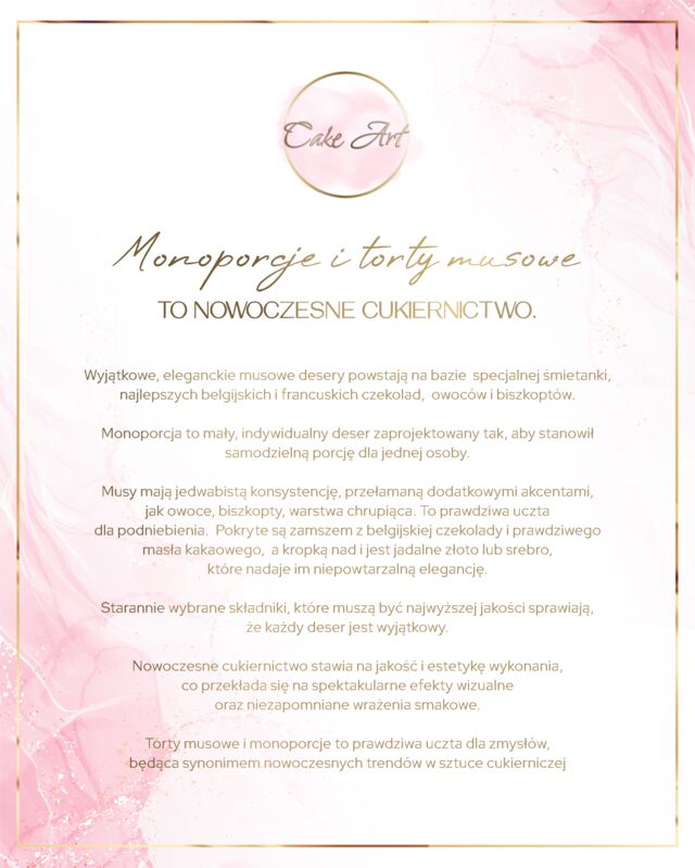 Czym jest tort musowy oraz monoporcje?