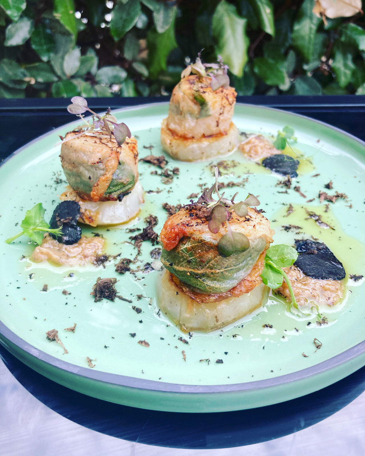 Noix Saint-Jacques, guanciale, topinambour, truffes…. 😋