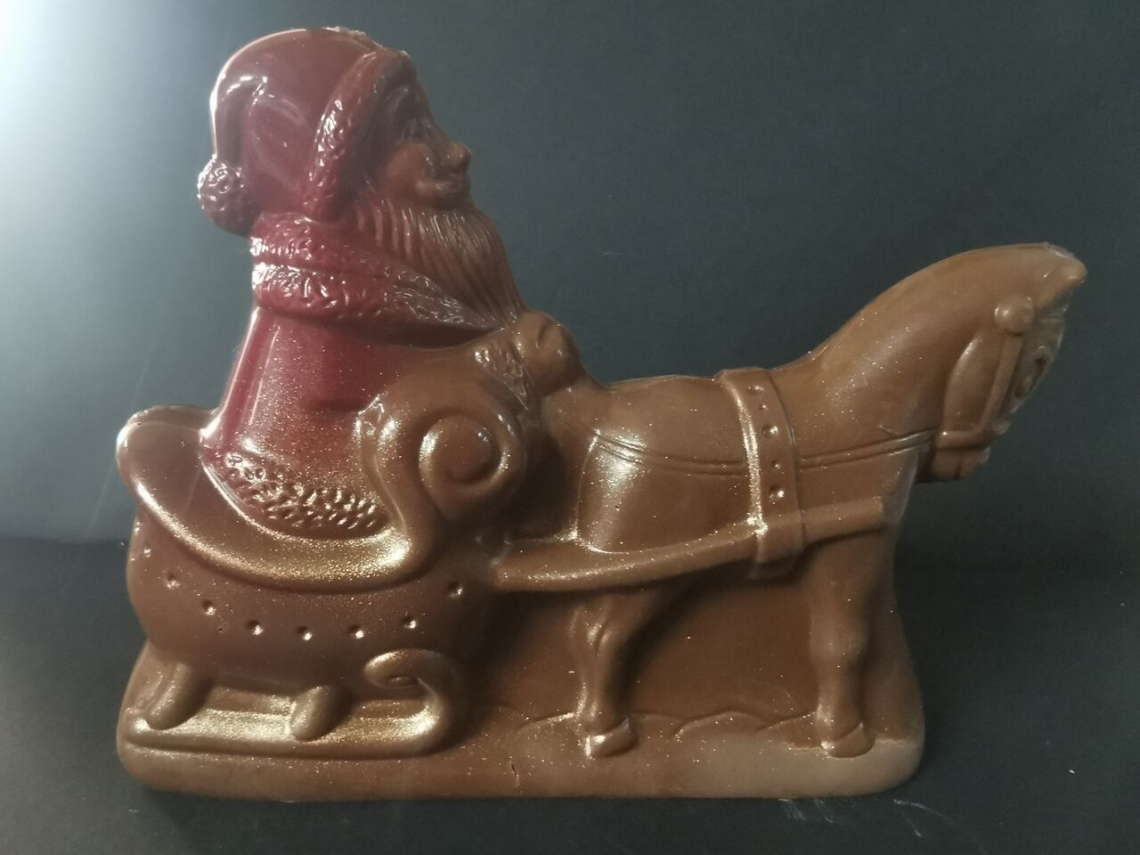 Père Noël avec traineau (14 cm x 10 cm)