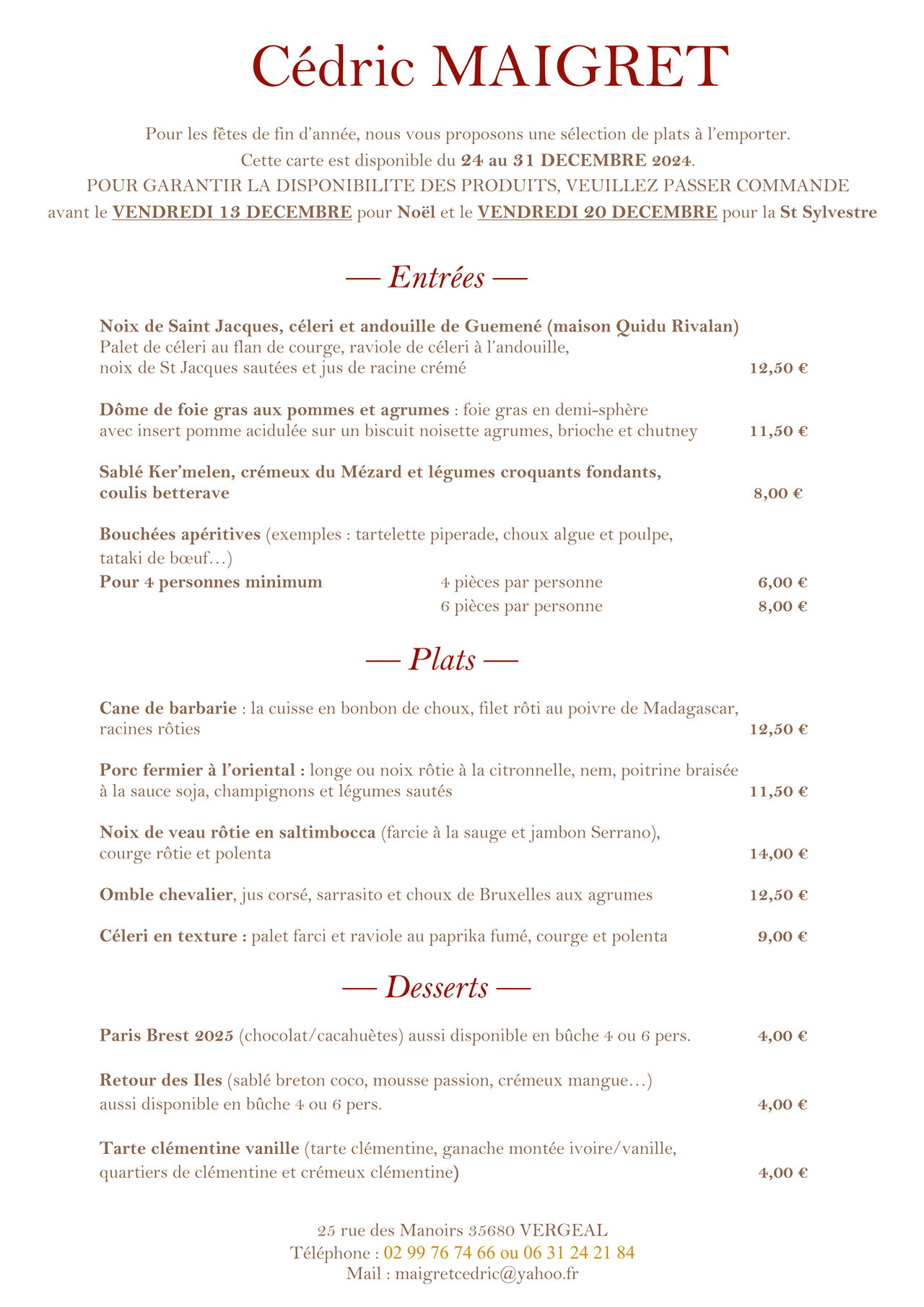 Carte Noël St Sylvestre