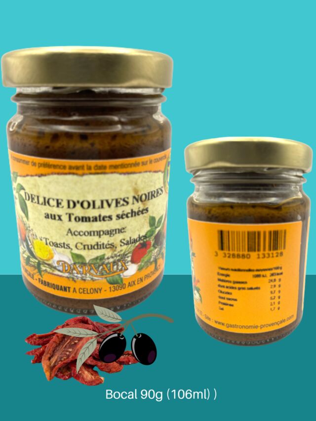 DÉLICE D'OLIVES NOIRES aux Tomates Séchées - 90g (106ml)