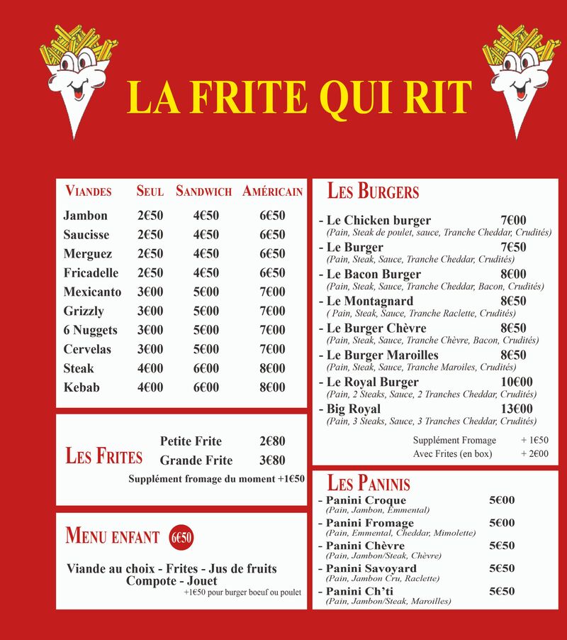 Le menu 
