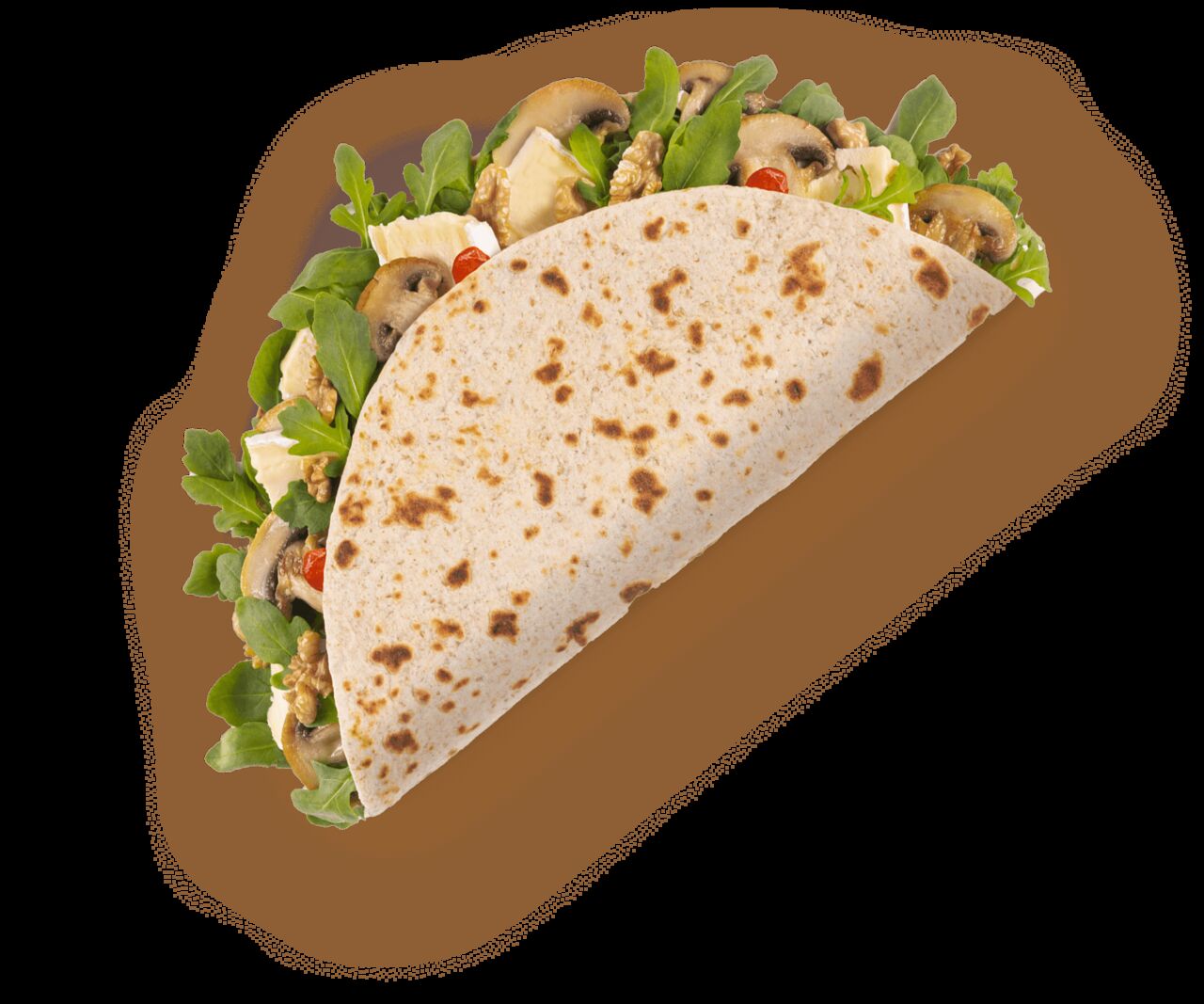 Rucola, Walnüsse, Champignons, Brie und Paprika 