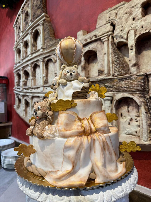 Torta battesimo tema orsetto 