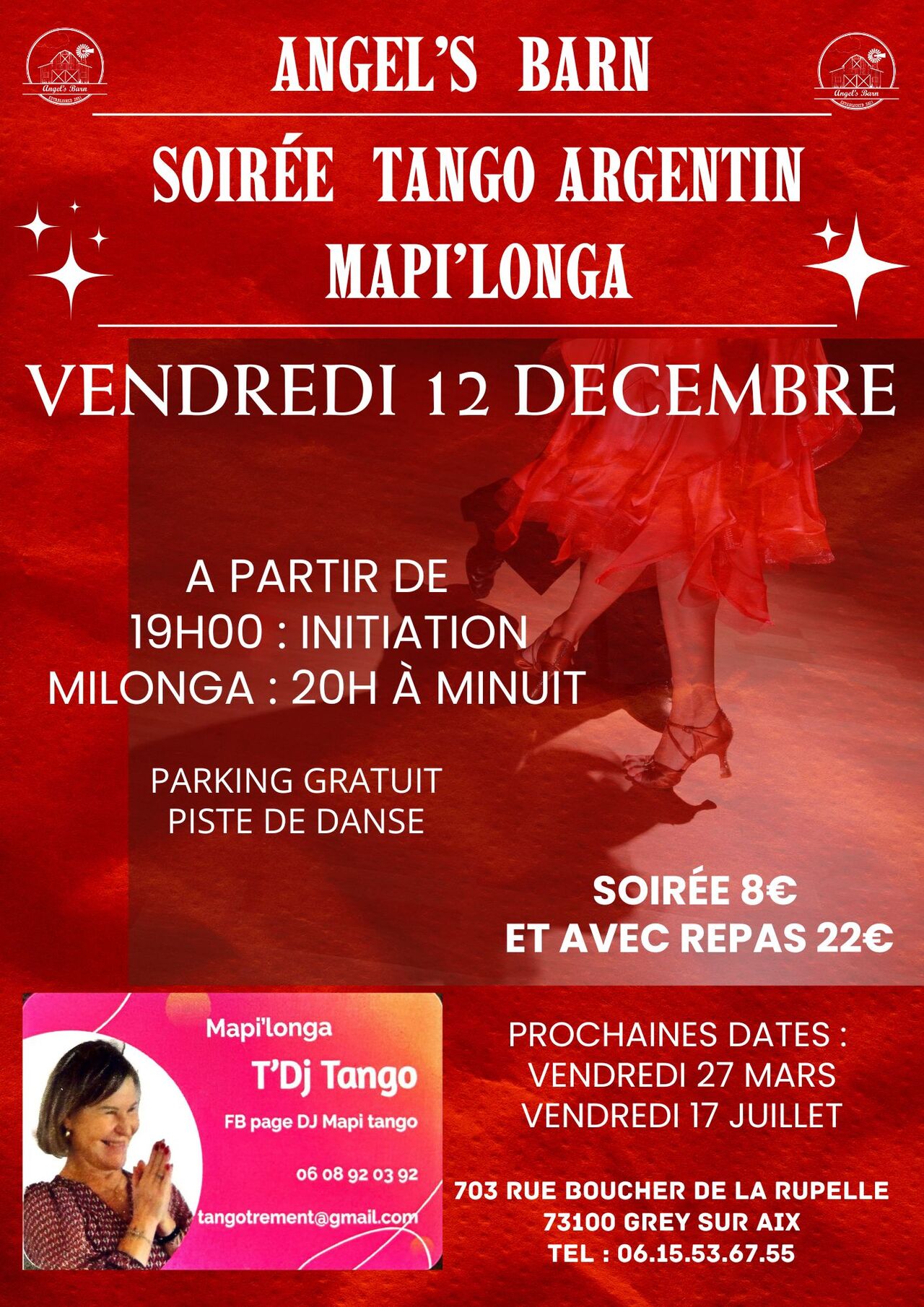 VENDREDI 12 DECEMBRE : MILONGA SOIREE TANGO