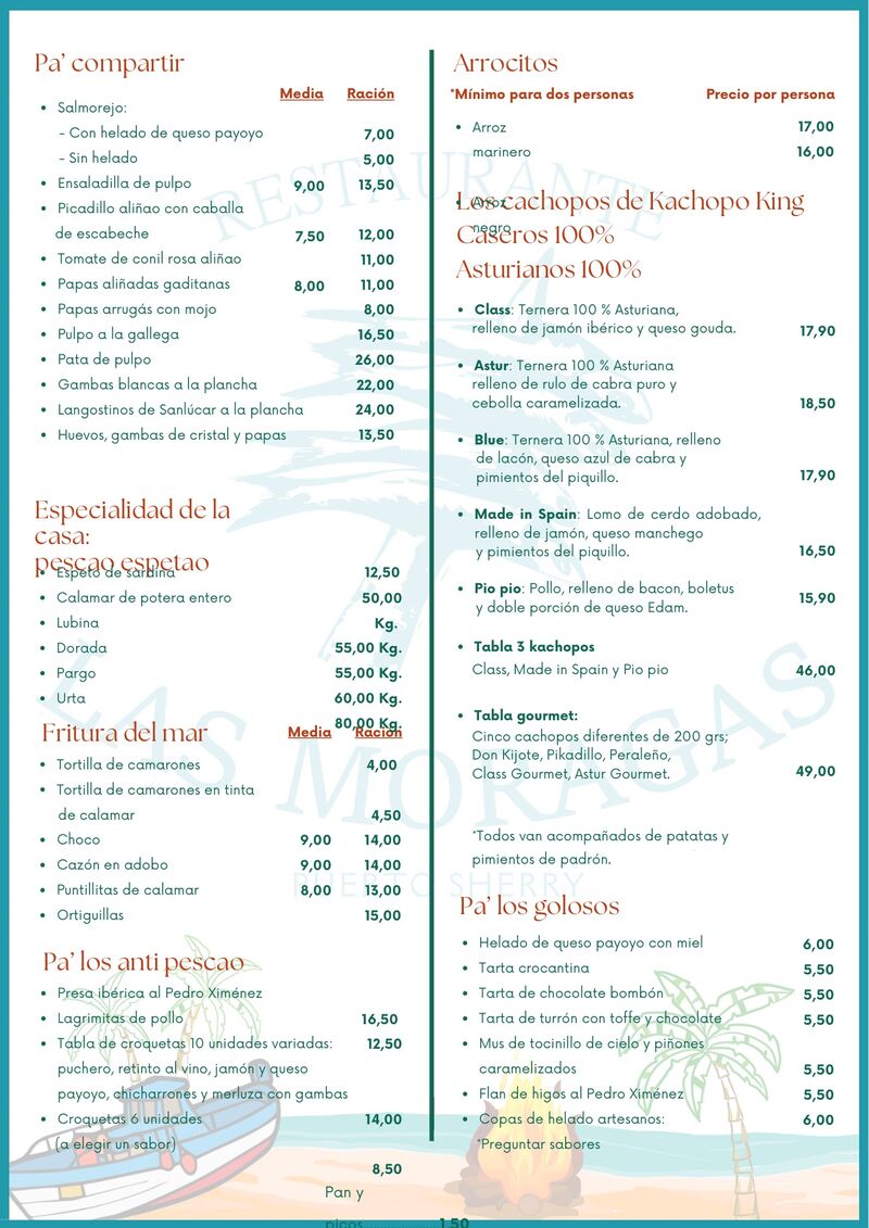 Carta restaurante 