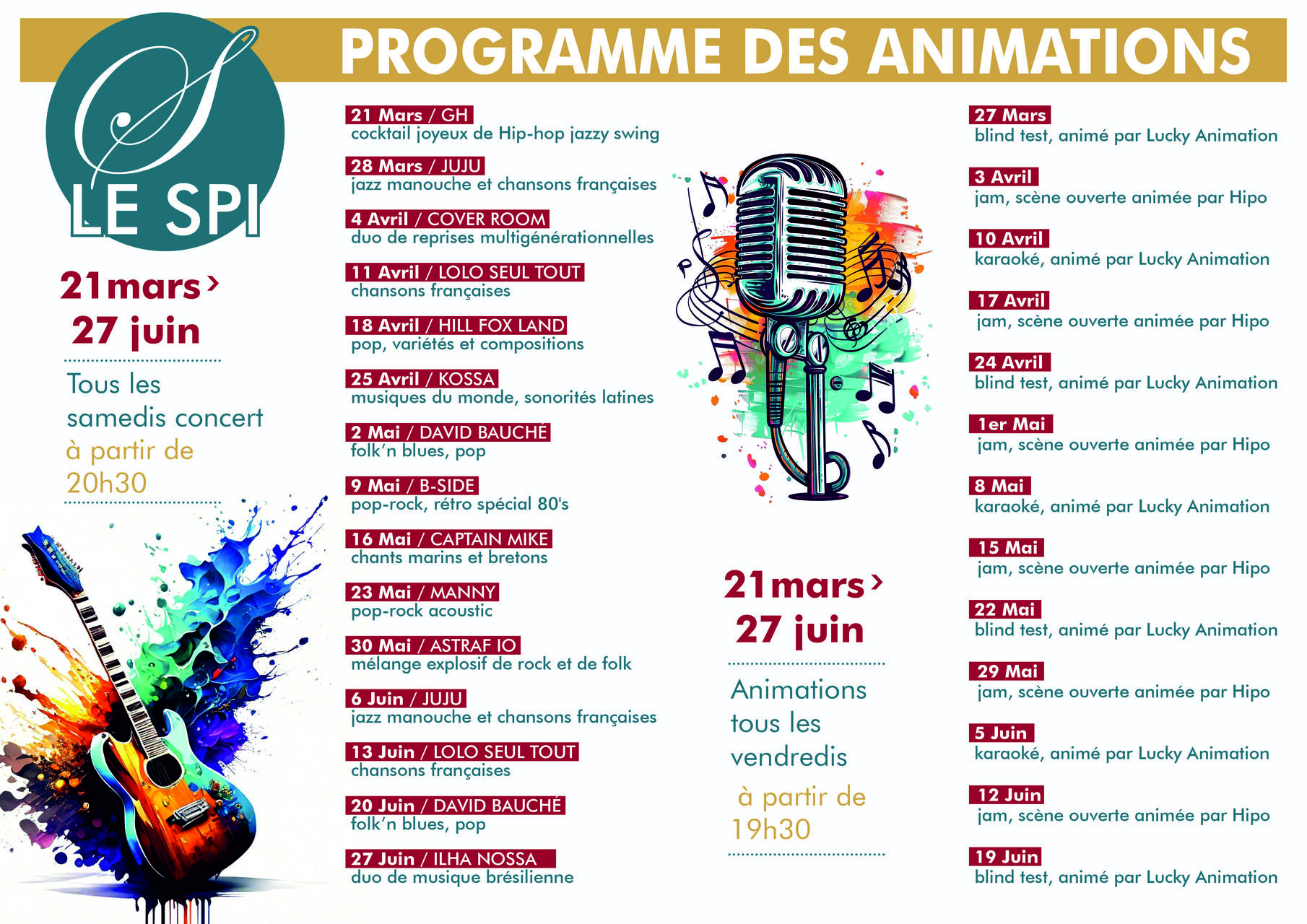 Programme des animations d'avant saison