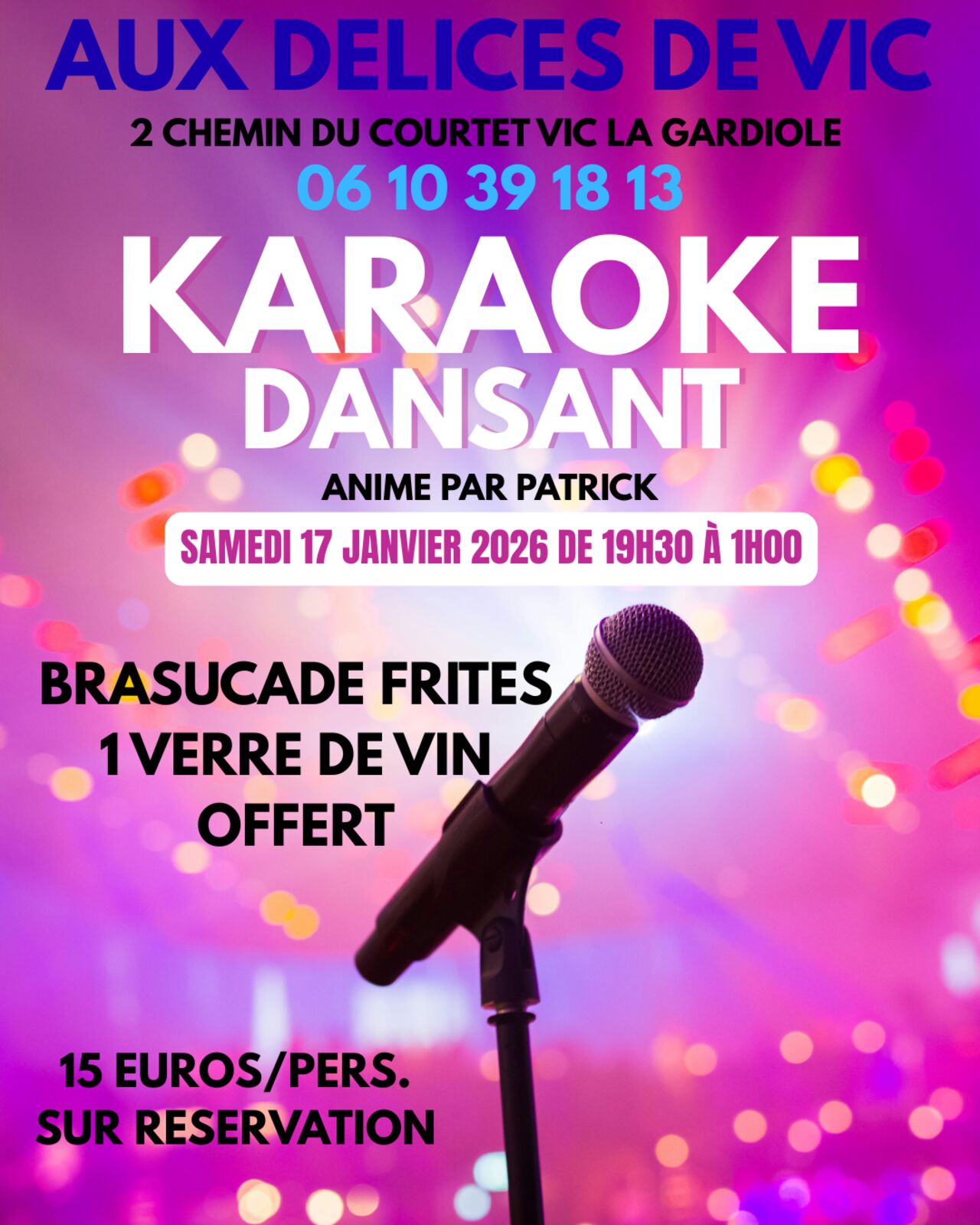 KARAOKE DANSANT LE 17 JANVIER 2026