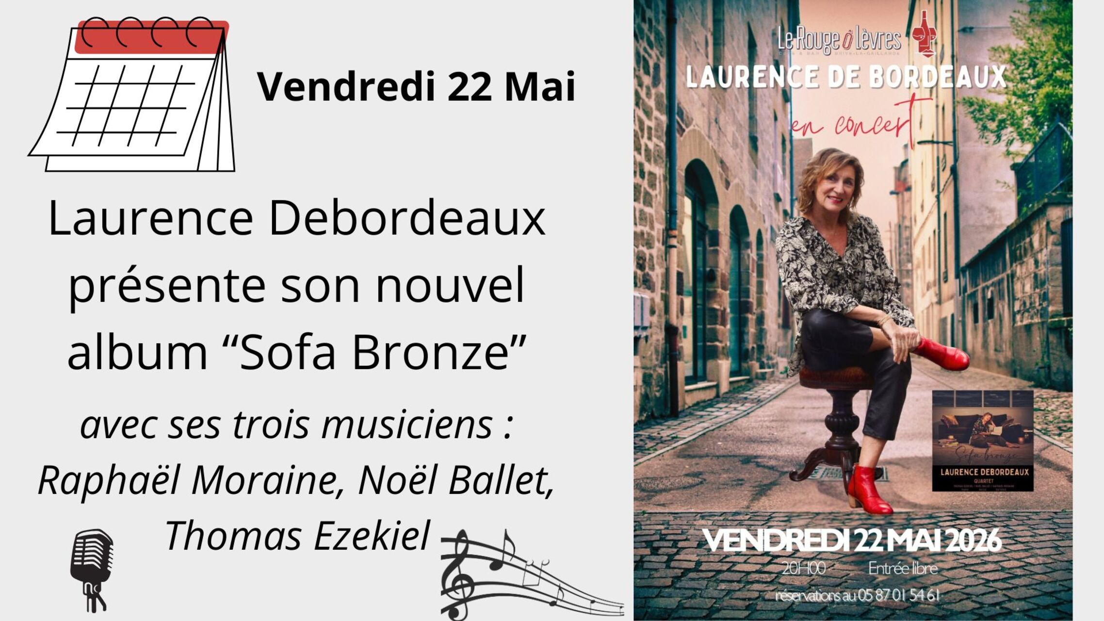 Vendredi 22 Mai : Concert Laurence Debordeaux
