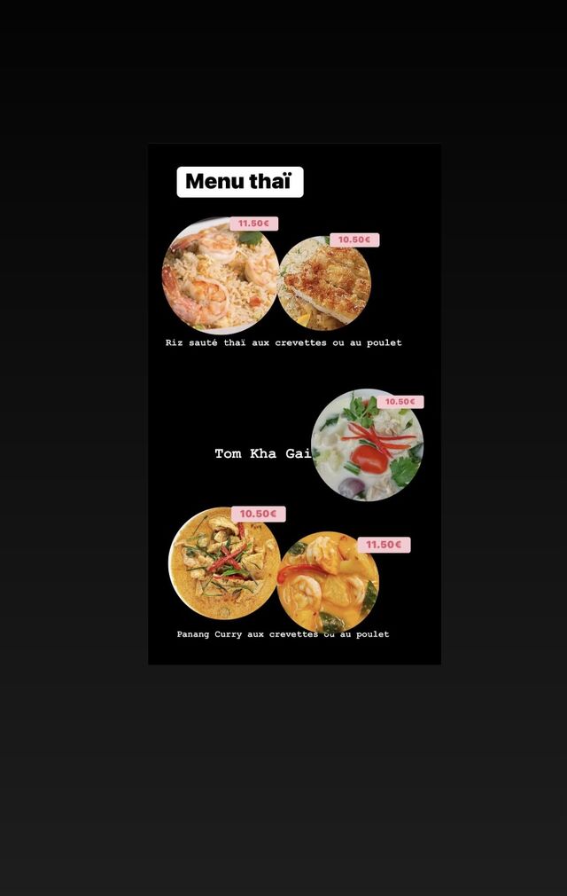 Nous menu thaï