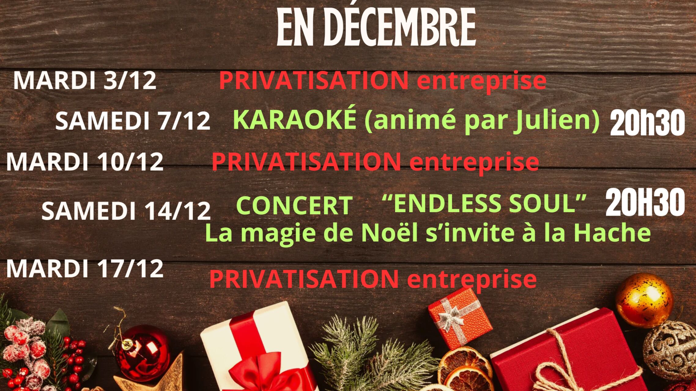 Soirées en Décembre 🎄🪓🪓