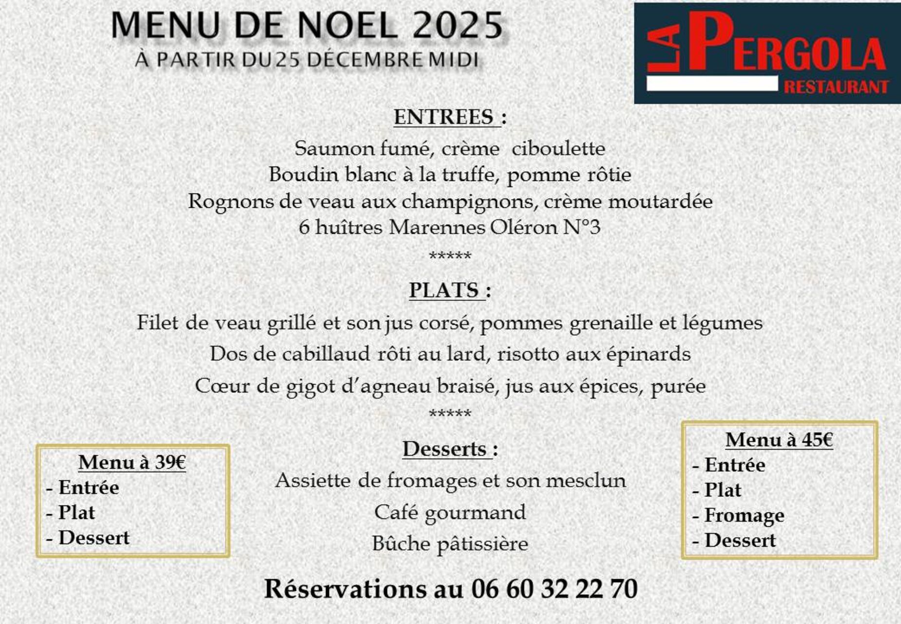 Menu de Noël