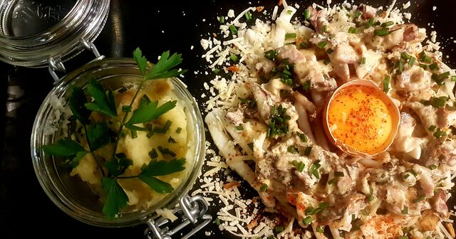 Calamars façon carbonara 