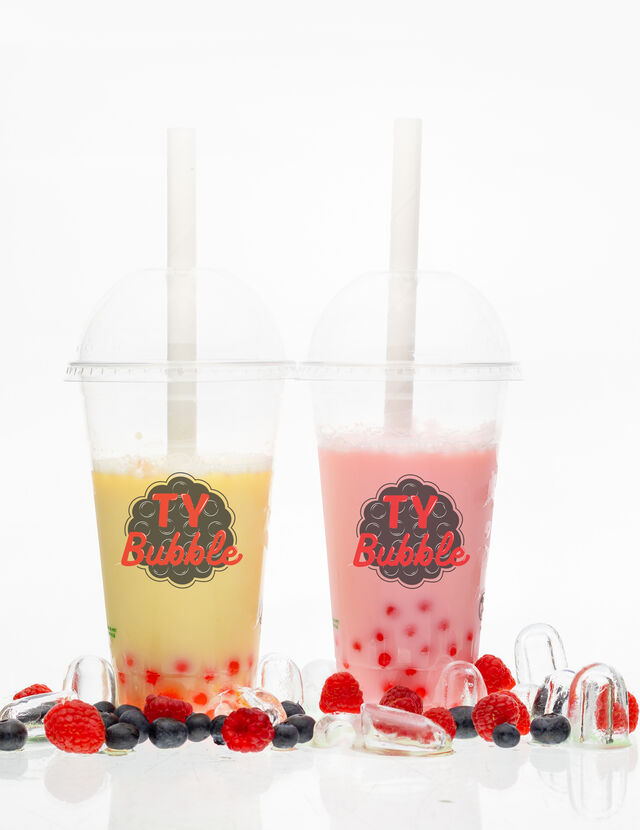 Bubble tea au lait aromatisé goût fruit
