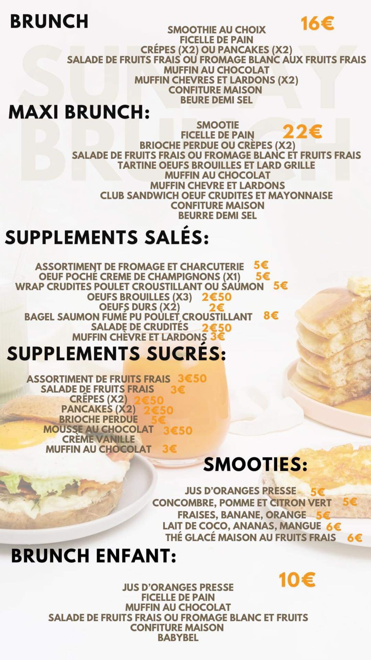 Livraison de brunch