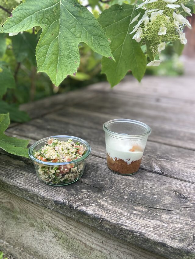 Taboulé libanais et cake courgette fêta 
