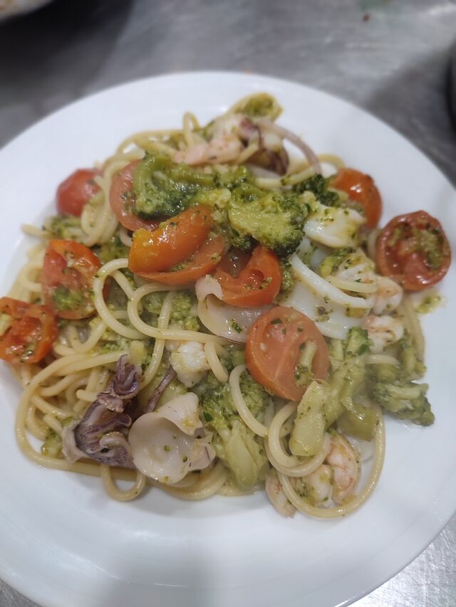 Broccoli pachino e calamari