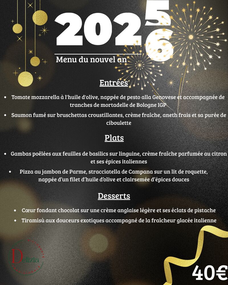 Menu nouvel an 2025-2026