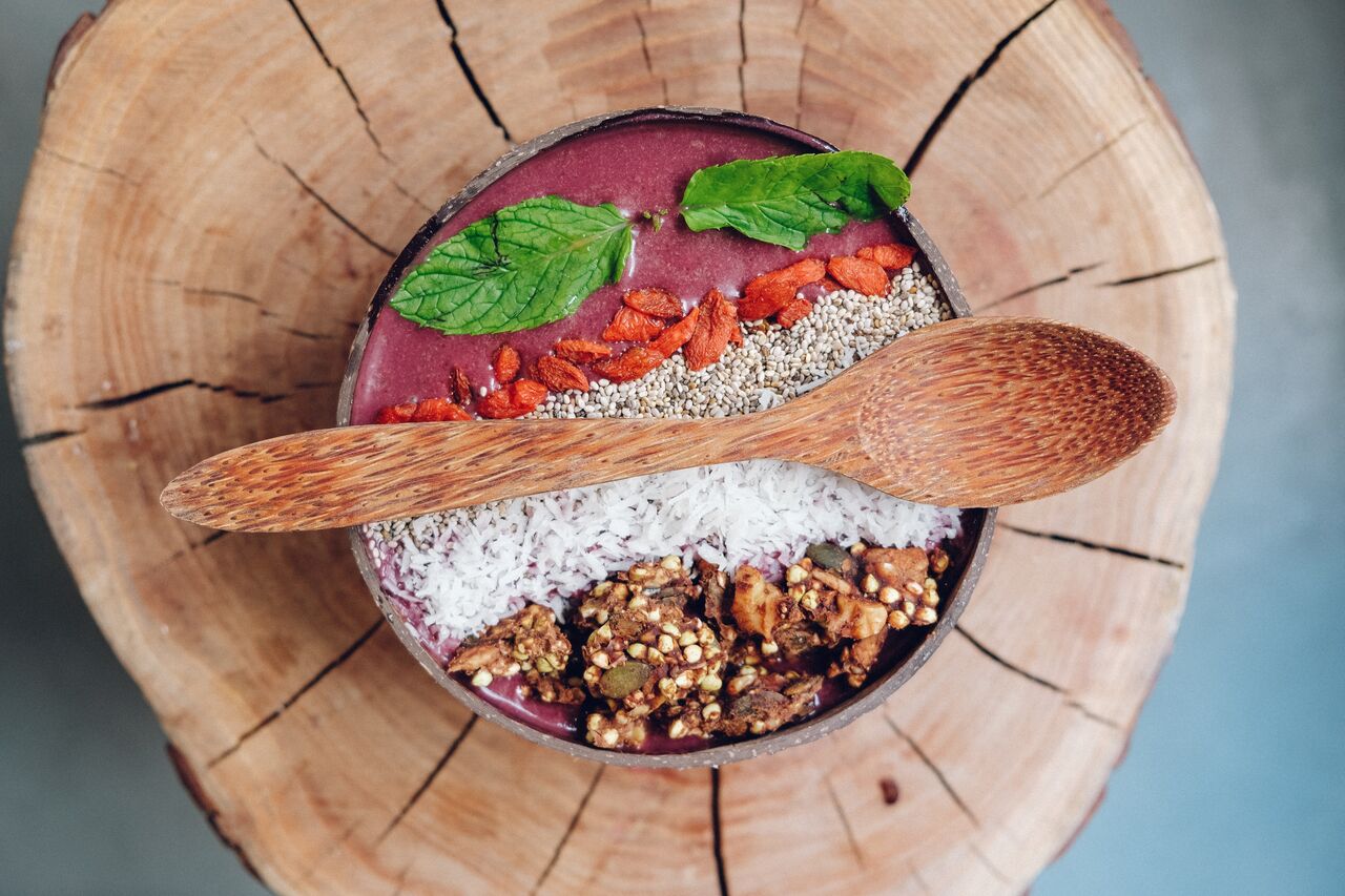 Smoothiebowl et
Smoothies à boire faits sur place.