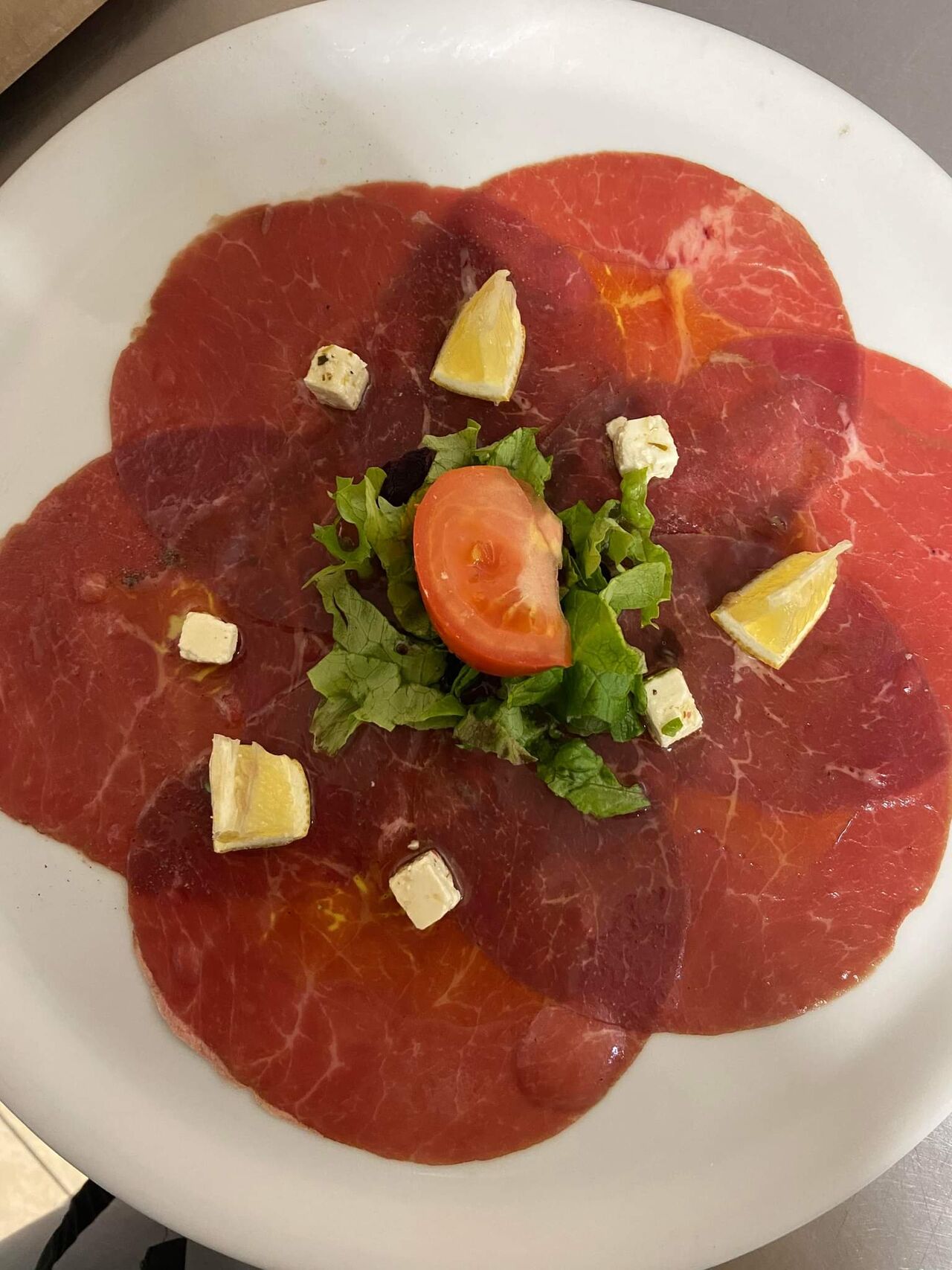 Le carpaccio de bœuf 