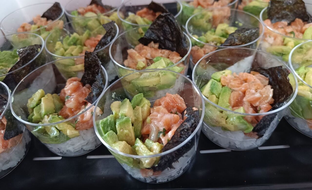 Verrines riz avocat saumon 