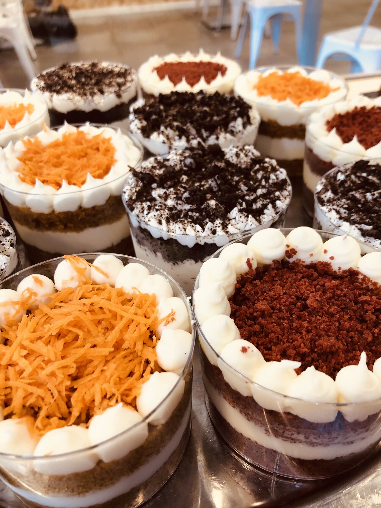 Vasitos para llevar de nuestro surtido de tartas