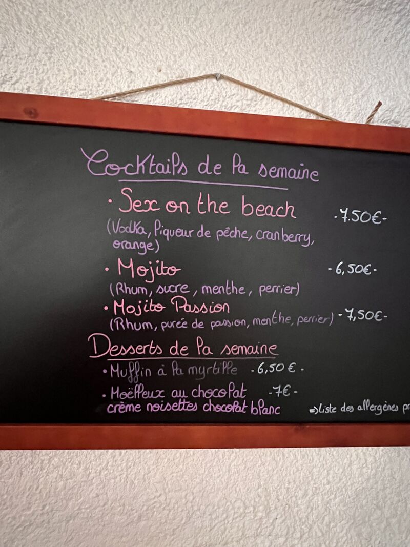 Cocktails et desserts de la semaine