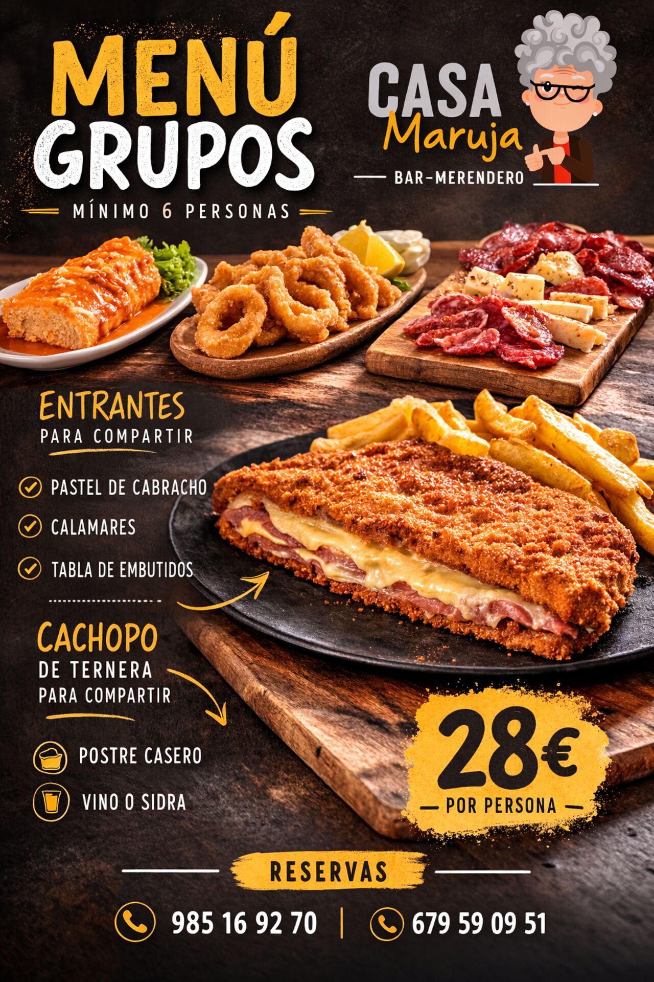 MENU PARA GRUPOS
