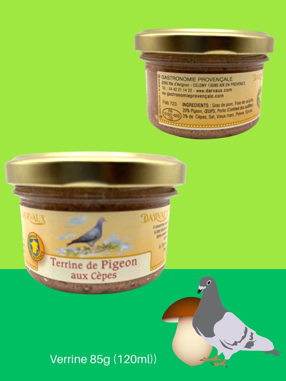 TERRINE de PIGEON aux Cèpes - 85g - 120ml