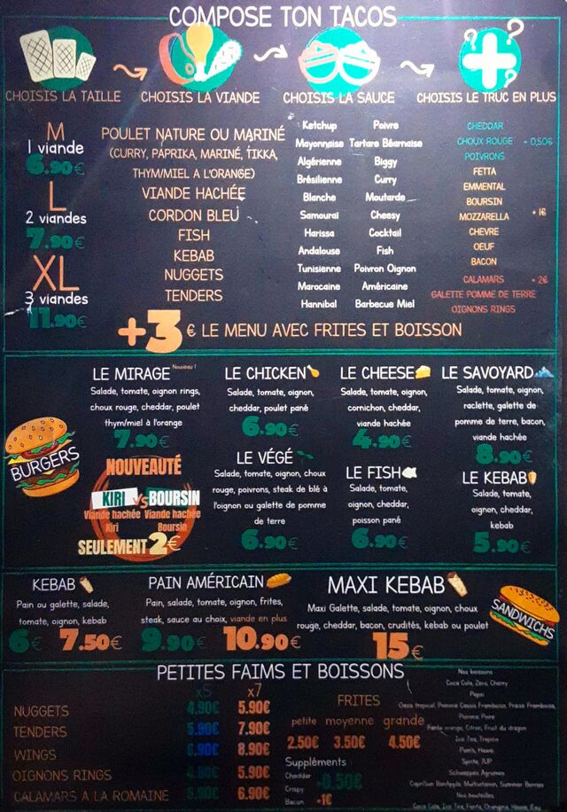 Carte/menu